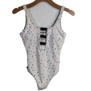 Volcom Womens Heartache One Piece Swimsuit Sleeveless Stretch White Size S NWT